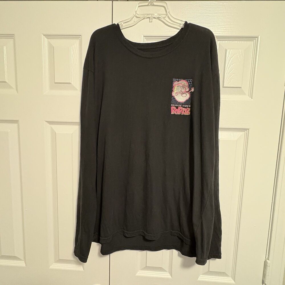 Popeye Men’s Long Sleeve Shirt Graphic Print Size 3XL